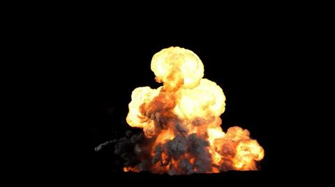 Massive turbulent ground explosion erupts with intense yellow and orange flames イラスト素材