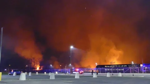 Massive vegetation fire Stock Footage 139658732