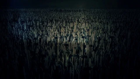 A Massive Viking Army Under a Storm Stock Footage 74163011