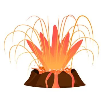 Massive Volcanic Eruption Isolated Illustration 스톡 일러스트