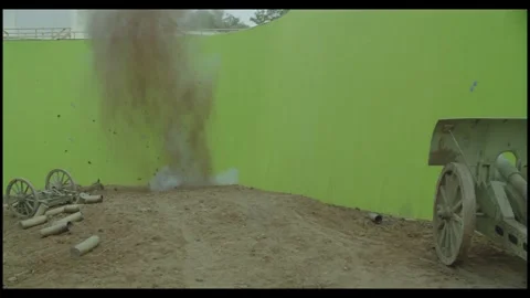 Massive Volumetric Fire Explosion VFX Overlay On Green Background Stock Footage 335944615