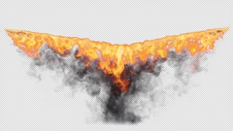 Massive wall of fire on transparent background Video stock 321636945
