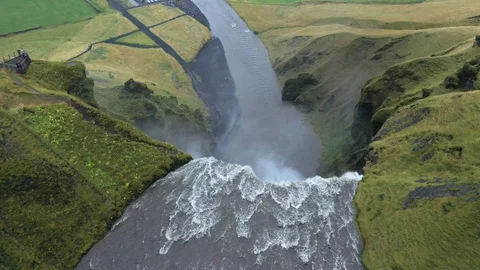 Massive Waterfall In Iceland. Stock-Footage 128662121