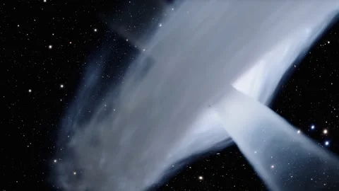 Massive White Hole Animation with Stars, Space Flight 4K Stock Footage 236845199