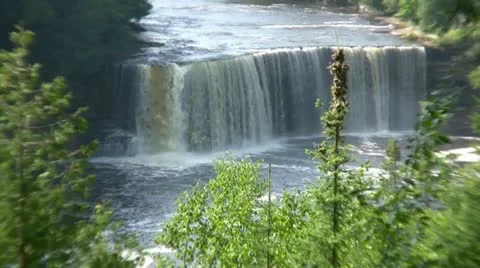 Massive Wilderness Waterfall Stock Footage 21287012