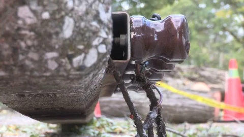 Massive wind and thunder storm causes  destruction and damage in city of Toronto Stock Footage 81156940