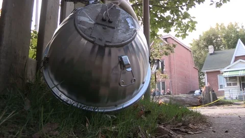 Massive wind and thunder storm causes  destruction and damage in city of Toronto Stock Footage 81157633