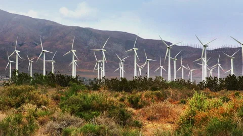 Massive Windmill Farm in California Stock Footage 49459153