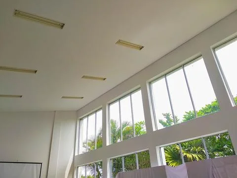 Massive window design for the best lighting in a building Stock Photos