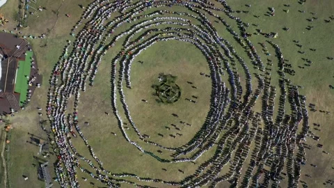 Massive Ysyakh Dance in Summer Stock-Footage 303928008