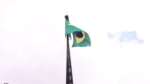 Mast and pavilion of the square of the three powers in Brasilia's city - Brazil. Stock Footage 166403600