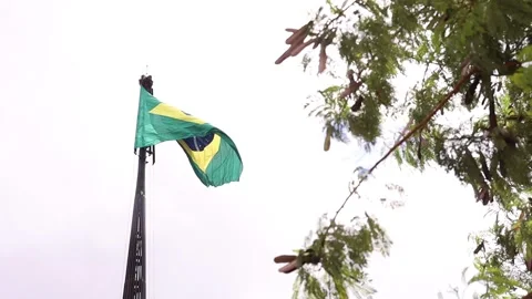 Mast and pavilion of the square of the three powers in Brasilia's city - Brazil. Stock Footage 166403602