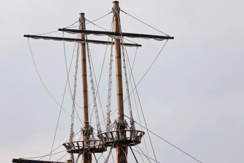 Mast And Rigging On Sailing Ship Stock Photos