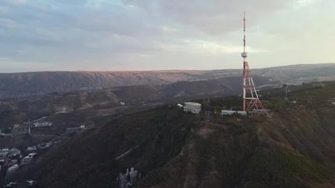 The mast on the city hill Video stock 242033034