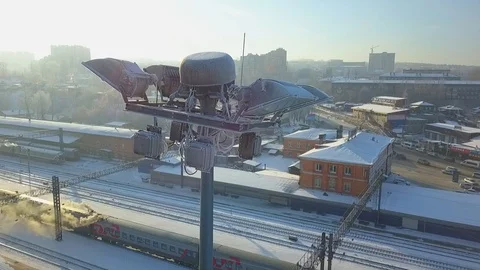 Mast Lighting. Aero view. Copter view Stock Footage 107898379