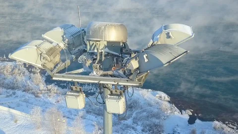 Mast Lighting. Aero view. Copter view Stock Footage 107898475