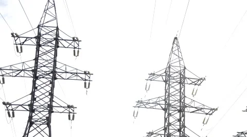 Mast power lines Stock Footage 56482064
