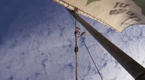 Mast with sail on background of sky, Kenya Stock Footage 47190691