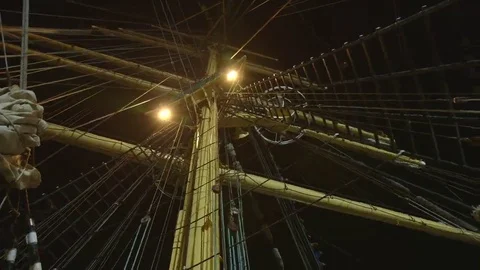 Mast of a sailing ship / vessel. Stock Footage 69216202