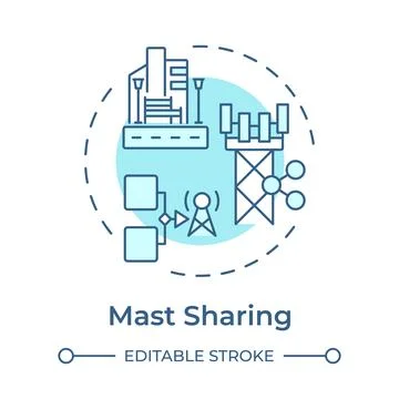 Mast sharing soft blue concept icon Stock Illustration