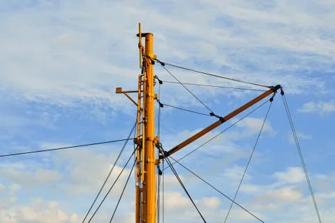 Mast of the ship closeup Stock Photos