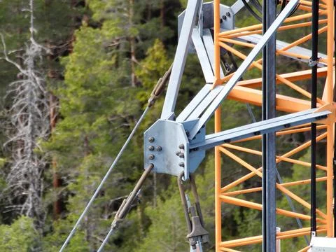 Mast support wire Stock Photos