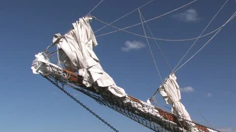 Mast of a tall ship Stock Footage 11014017