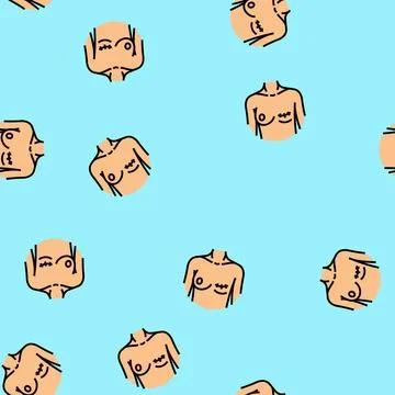 Mastectomy surgery surgery vector seamless pattern Stock Illustration