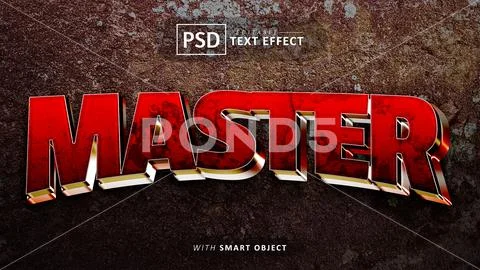 Master 3d text effect editable PSD Template
