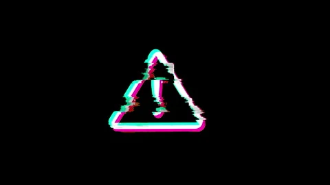 Master Alarm symbol on analog screen modern glitch Stock Footage 289667258