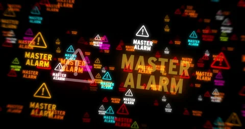 Master Alarm symbol tunnel effect fly between Stock Footage 289665550