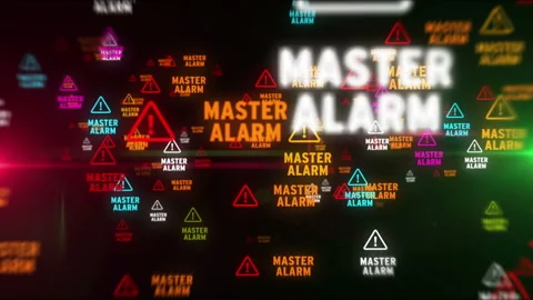 Master Alarm symbol tunnel effect fly between Stock Footage 289666120