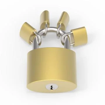 Master and minor lock are locked together Stock Illustration