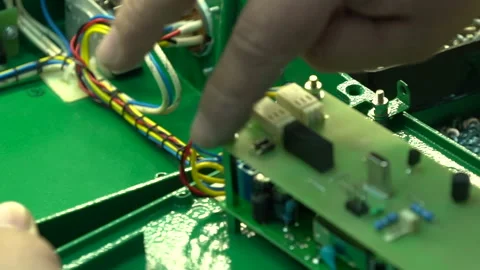 The master assembles the junction box Stock Footage 157758648