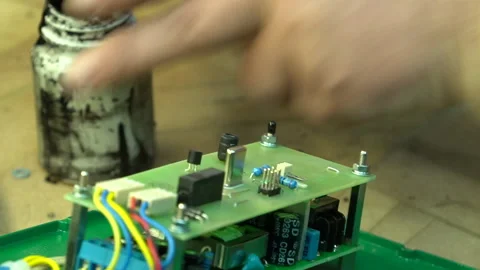 The master assembles the junction box Stock Footage 157758663