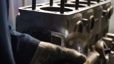 The master assembles the parts into a mechanism Stock Footage 145660850