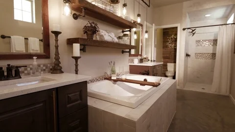 Master Bathroom Lower From Sink Video stock 76255896