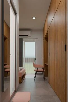 Master Bedroom 3D Render Illustration Stock Illustration