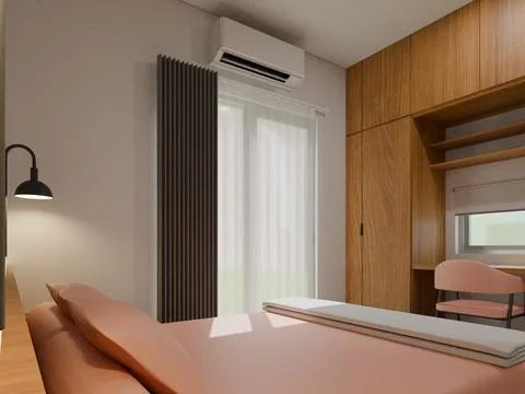 Master Bedroom 3D Render Illustration Illustrazione stock