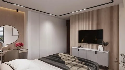 Master Bedroom Decorating Ideas with a Modern Twist Stock-Illustration