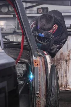 The master behind work. Welding 2 Stock Photos