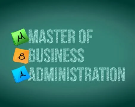 Master of business administration message Stock Illustration