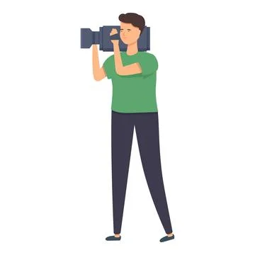 Master cameraman icon cartoon vector. News production Stock Illustration