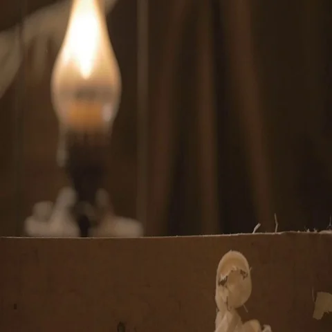 Master carpenter makes basting on the Board with a pencil, draws, craftsman work Video stock 69524703