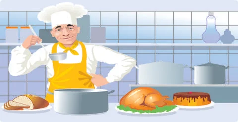 Master chef cartoon icon background Stock Illustration