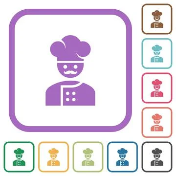 Master chef with mustache simple icons Illustrazione stock