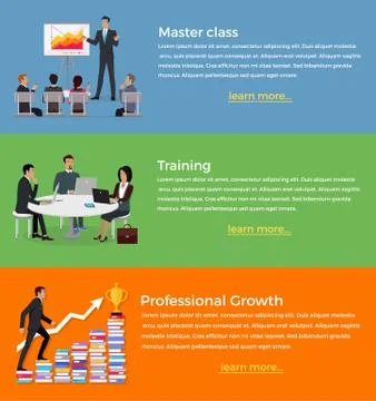Master Class and Training Set of Banner Stock Illustration