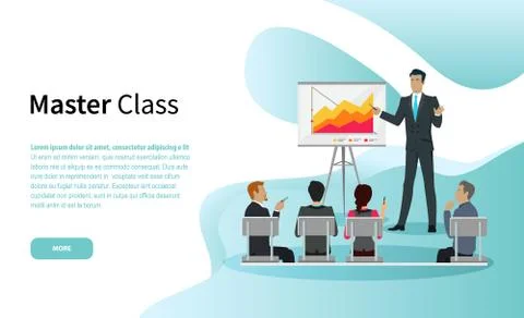 Master Class Businessman Giving Tutorial to Guests Stock Illustration