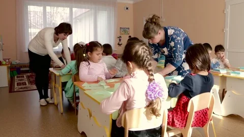 Master class for children. Stock Footage 73032539