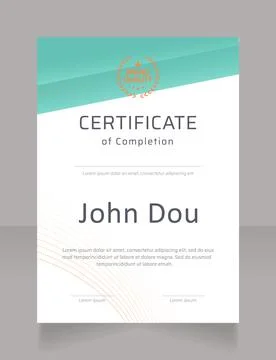Master class completion certificate design template Illustrazione stock